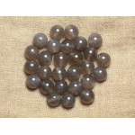 1 Fil 39cm Perles de Pierre - Agate Grise Boules 16mm