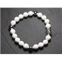 Bracelet Bouddha et Nacre Blanche 8mm 