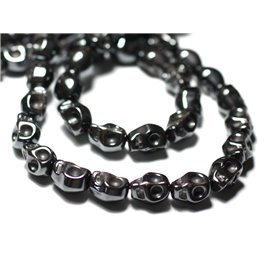 5pc - Stone Beads - Hematite Cranes Skulls 10x8mm - 8741140022225 