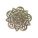 10pc - Apprêts Connecteurs Pendentifs Métal Bronze Estampes Fleurs Dentelle Filigrane 47mm - 8741140021235 