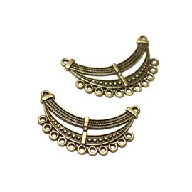 1pc - Connector Bead Pendant Necklace Metal Bronze Plastron 46mm Ethnic Fantasy - 8741140021105 