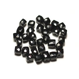 1pc - Stone Pearl - Black Spinel Faceted Cube 4-5mm - 8741140020238 