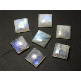 1pc - Cabochon of Stone - Moonstone rainbow Square 20mm - 8741140020115 