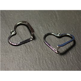 2pc - Primers Rams clip Silver Metal Rhodium Hearts 26mm - 8741140019782 