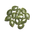 2pc - Perles de Pierre - Jade Nephrite Canada Gouttes Facettées 18x13mm - 8741140019652 