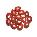 2pc - Perles de Pierre - Jaspe Rouge Gouttes Facettées 18x13mm - 8741140019669 