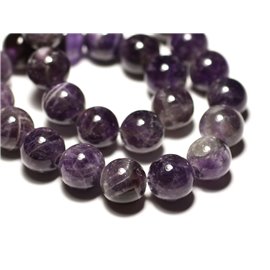 1pc - Stone Pearl - Amethyst Ball 14mm big hole 3mm - 8741140019362 