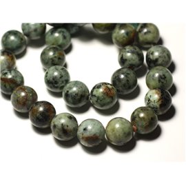 1pc - Stone Pearl - Turquoise Africa Ball 14mm big hole 3mm - 8741140019522 