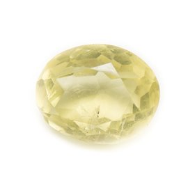 N21-1 - Cabochon Stone - Oval Faceted Yellow Topaz 11x9mm - 8741140019157 