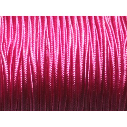 5 mètres - Fil Cordon Lanière Tissu Soutache Satin 2.5mm Rose Fuchsia - 8741140018853 