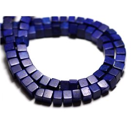 40pc - Cubos de síntesis reconstituidos de cuentas turquesas 4mm azul medianoche - 8741140009097 