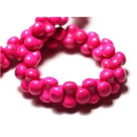 20pc - Turquoise Beads Synthesis reconstituted Bone 14x8mm Pink - 8741140009905 