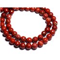 6pc - Perles de Pierre - Jaspe Rouge Boules Facettées 8mm - 8741140005204