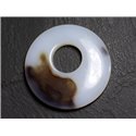 Pendentif Pierre - Agate Donut 44mm Blanc Marron N11 - 8741140004917 