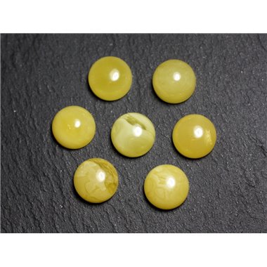 1pc - Cabochon Ambre naturelle Rond 10mm Jaune clair - 8741140003231 