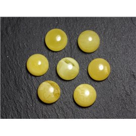 1pc - Cabochon Ambre naturelle Rond 10mm Jaune clair - 8741140003231