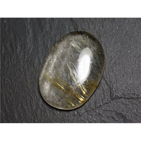 N93 - Cabochon Pierre - Quartz Rutile doré Ovale 34x25mm - 8741140003033 