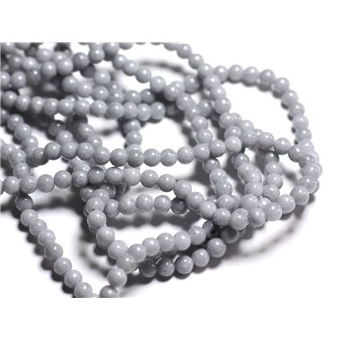 Fil 39cm 92pc env - Perles de Pierre - Jade Boules 4mm Gris clair Perle -  8741140001534 