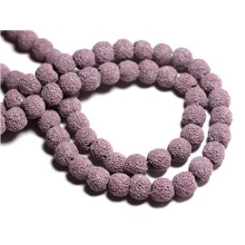 10st - Stenen kralen - Lavaballen 10mm Paars Mauve - 8741140001183 