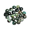 1pc - Cabochon Pierre - Turquoise Afrique Rond plat 15mm Bleu Vert Marron - 8741140000186