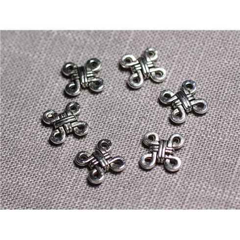 20pc - Connecteurs Pendentifs Boucles d'oreilles Métal Argenté Noeud Celtique Croix 12.5mm - 4558550095299 