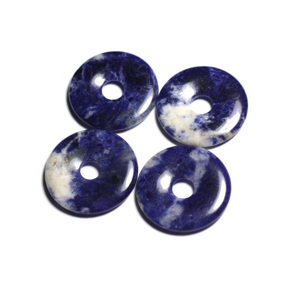 Pendentif en Pierre semi précieuse - Sodalite Donut Pi 30mm - 4558550091789 