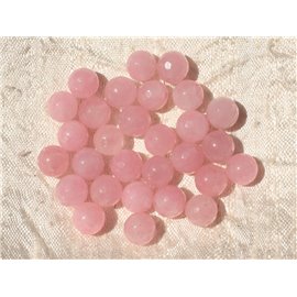 10pc - Perline di pietra - Sfere sfaccettate di giada 8mm Rosa chiaro 4558550018632 