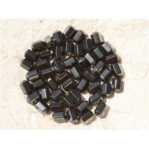 20pc - Perles de Pierre - Hématite Tubes Facettés 8x6mm   4558550017727 