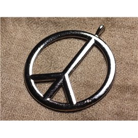 1pc - Large Pendant Silver Plated Quality Peace and Love 55mm 4558550010254 