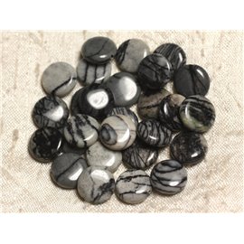 4st - Stenen kralen - Zebra Jasper Palets 12mm 4558550039019 