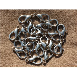 50pc - Fermagli grandi per aragosta 23 mm, qualità in metallo argentato 4558550011220 