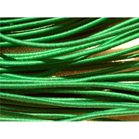 Echeveau 19m env - Fil Elastique Tissu 1mm Vert impérial  4558550018519 