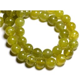 10Stk - Steinperlen - Natürliche Olive Jade Kugeln 10mm - 4558550018427 