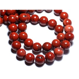 10pz - Perline di pietra - Palline di diaspro rosso 8mm 4558550026132 