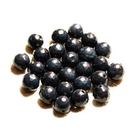 10pc - Stone Beads - Black Jade Faceted Balls 10mm 4558550009142 