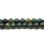 10pc - Perles de Pierre - Agate Mousse Boules 8mm   4558550021809 