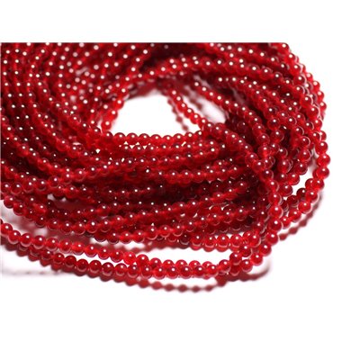 Fil 39cm 92pc env - Perles de Pierre - Jade Boules 4mm Rouge Cerise -  4558550039392 