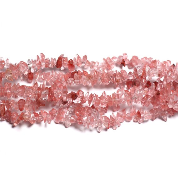 240pc environ - Perles de Pierre Quartz Cerise Rocailles Chips 4-9mm   4558550002679 