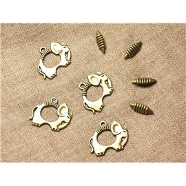 20pc - Cierres Toogle T Metal Bronce Elefante Calidad 25mm 4558550004512