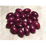 2pc - Perles de Pierre - Jade Violet Prune Olives 16x12mm   4558550007865