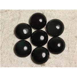 1pc - Cabujón de piedra - Obsidiana negra redonda 15 mm 4558550008343 