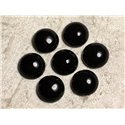 1pc - Cabochon de Pierre - Agate noire Rond 15mm   4558550011459