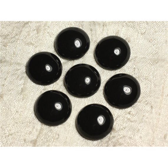 1pc - Cabochon de Pierre - Agate noire Rond 20mm   4558550011466