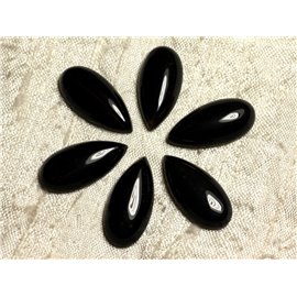 1pc - Cabochon in pietra - Goccia di agata nera 25x12mm 4558550011480