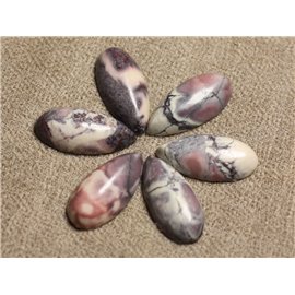 1pc - Cabochon in pietra - Goccia in porcellana Jasper 25x12mm 4558550011503