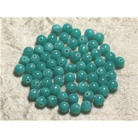 20Stk - Steinperlen - Jadeblau Türkis 6mm 4558550013842 