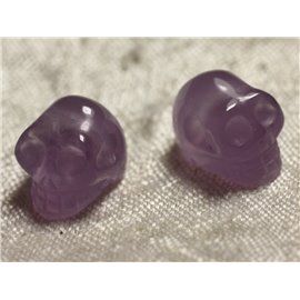 1Stk - Amethyst Stein Perle - Totenkopf 14x10mm Piercingseite - 4558550014030 