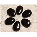 Pendentif Goutte Pierre semi précieuse - Obsidienne Mahogany foncée 25mm  4558550015419