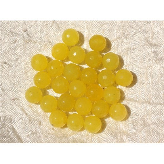 10pc - Perles de Pierre - Jade Jaune Facettée 8mm   4558550016812