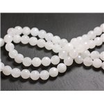 20pc - Perles de Pierre - Jade Boules Facettées 6mm Blanc Transparent -  4558550017260 